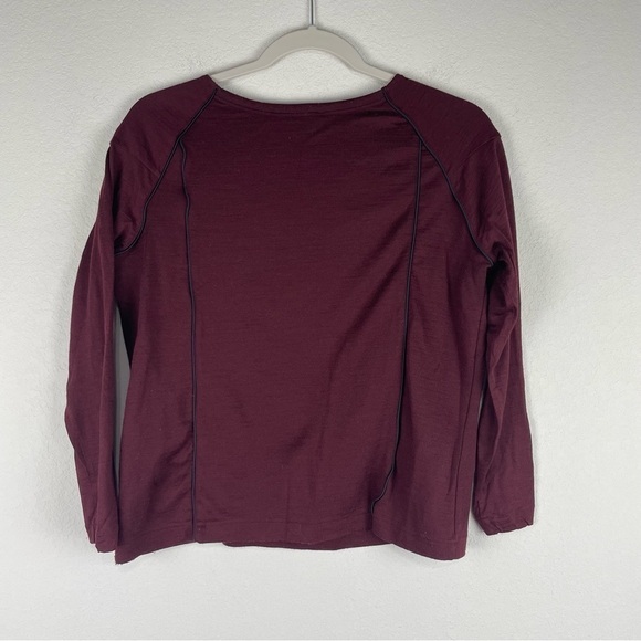 The Kooples Dark Red Wool Blend Long Sleeve Sweater Top - Picture 3 of 7
